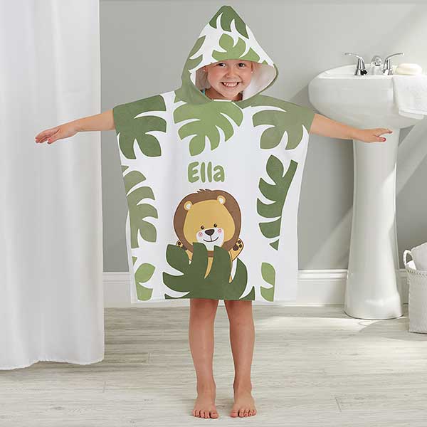 Jolly Jungle Personalized Kids Poncho Bath Towels - 30934