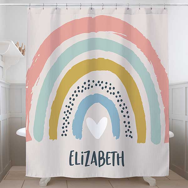 Boho Rainbow Personalized Shower Curtain - 30940
