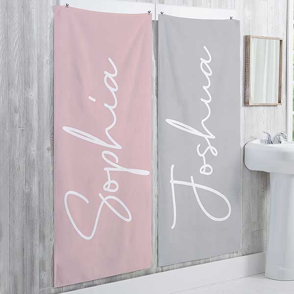 Simple and Sweet Personalized Bath Towels - 30959