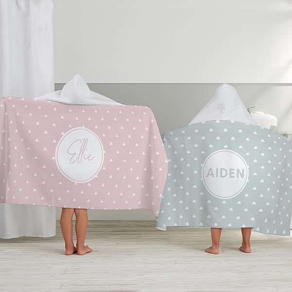 Simple Sweet Personalized Kids Hooded Bath Towel