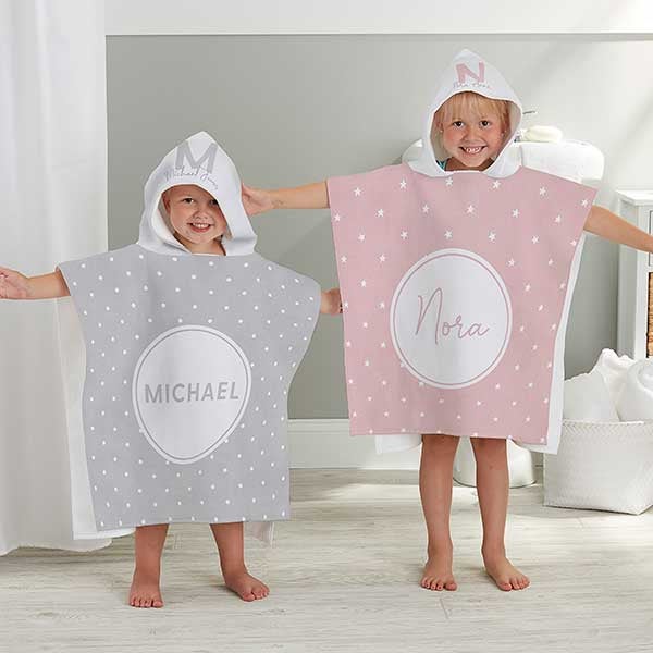 crab Tremble Obsession Simple & Sweet Personalized Kids Poncho Bath Towel