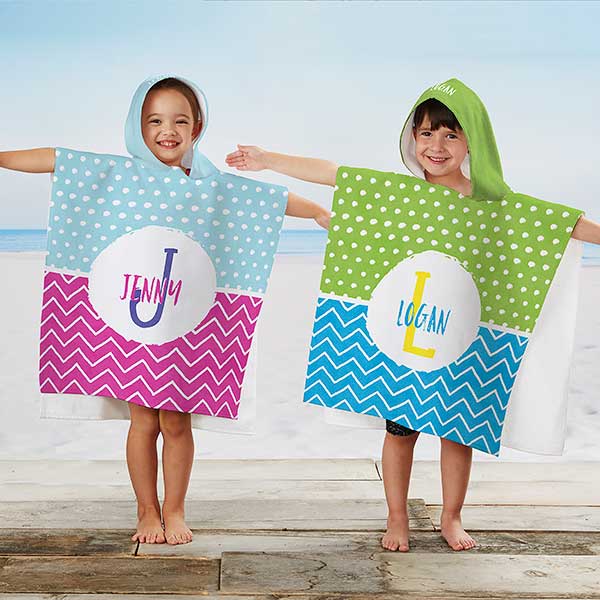 Yours Truly Personalized Kids Poncho Beach & Pool Towel - 31003