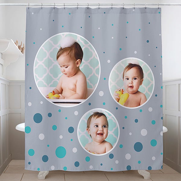 Bubbles Personalized Photo Shower Curtain
