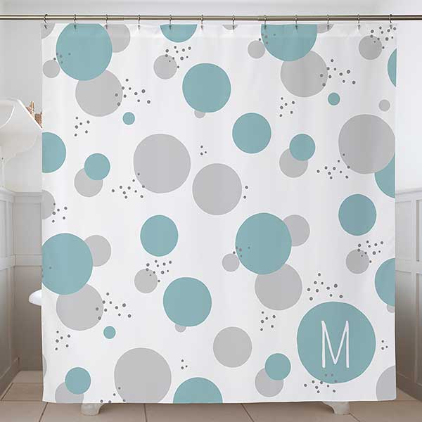 Stencil Polka Dots Personalized Shower Curtain - 31029