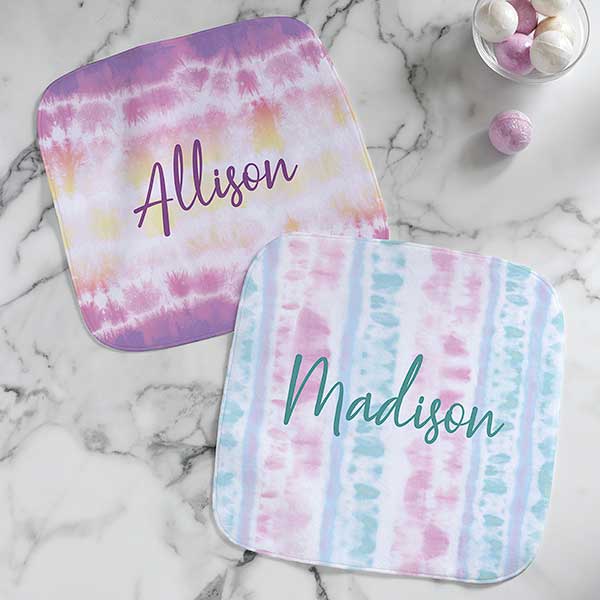 Pastel Tie Dye Personalized Wash Cloth - 31042