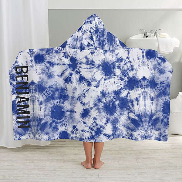 Bold Tie Dye Personalized Kids Hooded Bath Towel - 31055