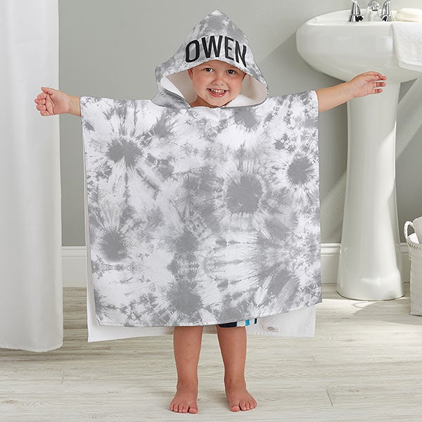 Bold Tie Dye Personalized Kids Poncho Bath Towel - 31056