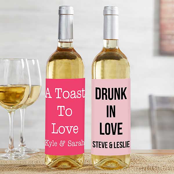 Personalized Valentine's Day Wine Bottle Label - Romantic Expressions - 31074