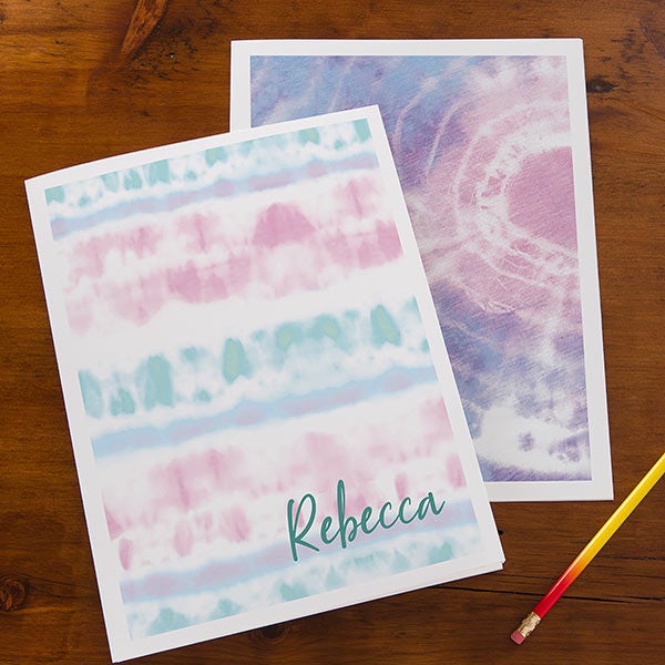 Pastel Tie Dye Personalized Folders - 31079