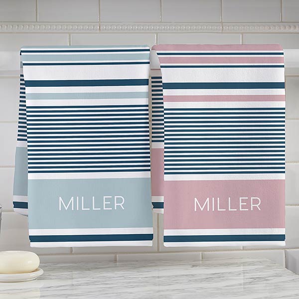 Turkish Stripes Personalized Hand Towels - 31098