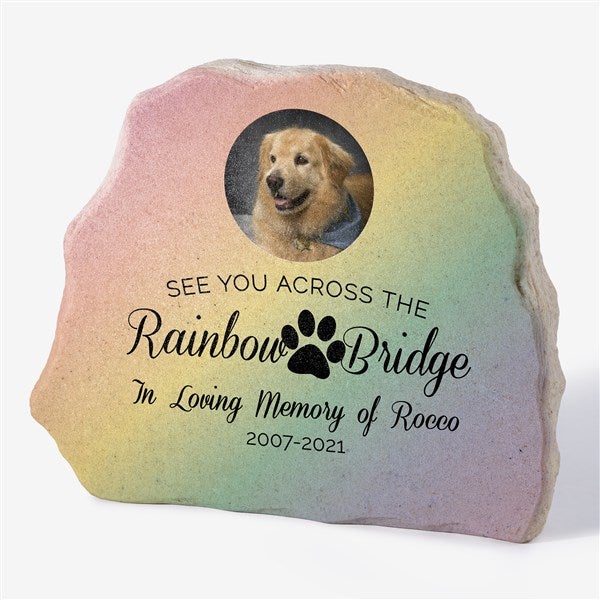 Rainbow Bridge Pet Memorial Personalized Photo Garden Stone - 31118