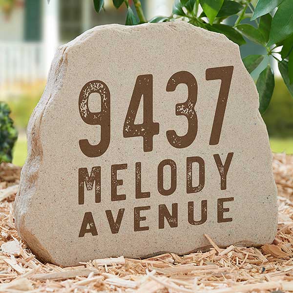 Rustic Address Personalized Standing Garden Stone - 31122
