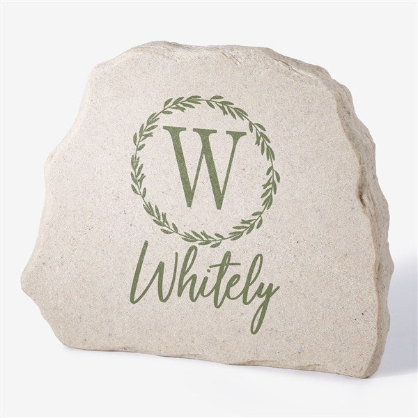 Laurel Monogram Personalized Standing Garden Stone - 31123