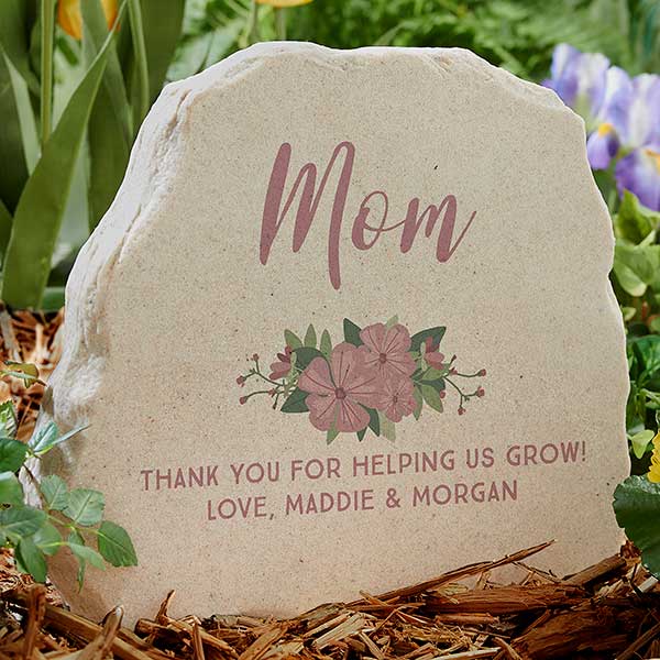 Floral Special Message Personalized Standing Garden Stone - 31127