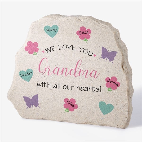All Our Hearts Personalized Standing Garden Stone - 31128