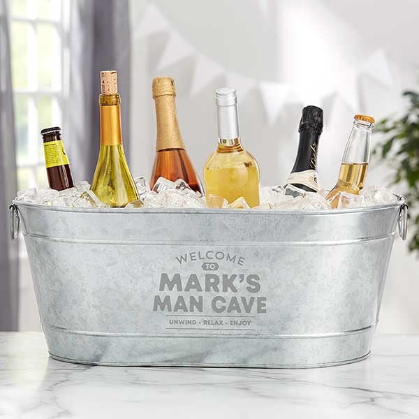 Man Cave Personalized Galvanized Beverage Tub - 31139