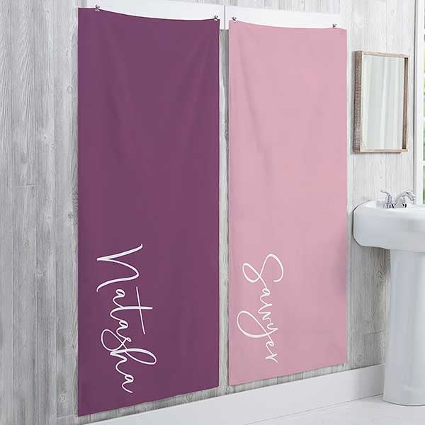 Trendy Script Personalized Bath Towels - 31141