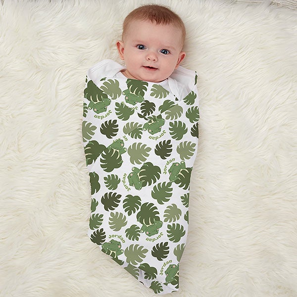 Jolly Jungle Personalized Baby Receiving Blankets - 31149