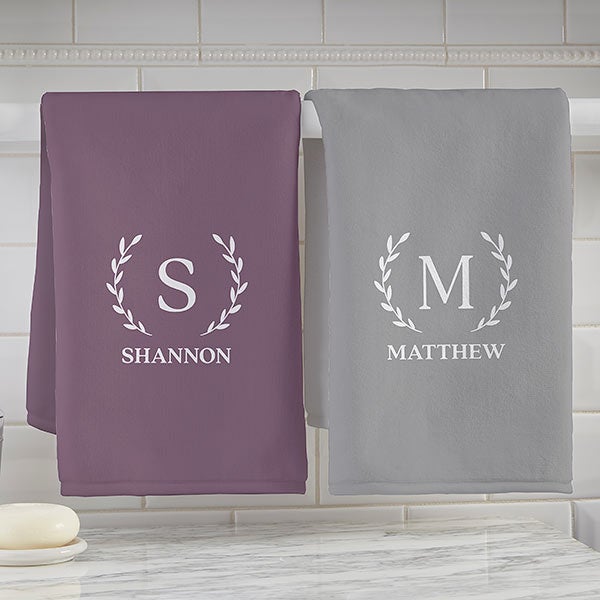 Laurel Initial Personalized Hand Towels - 31173