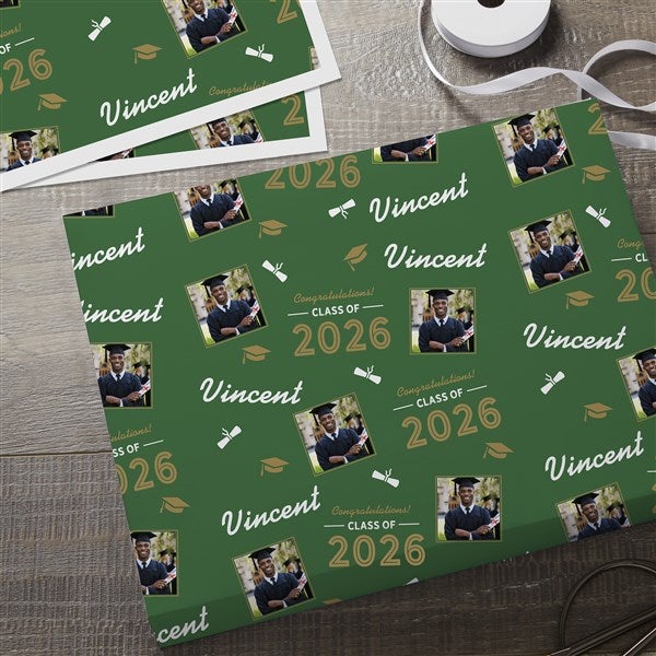 Graduating Class Of Personalized Photo Wrapping Paper - 31189