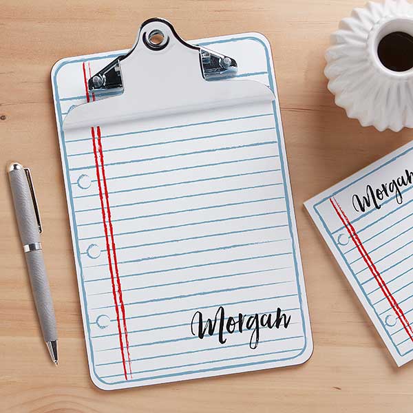 Notebook Scribbles Personalized Mini Clipboards