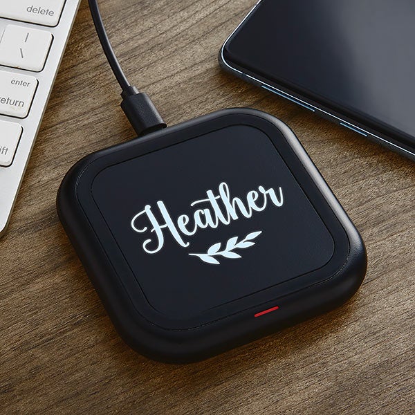 Laurel Name Personalized LED Wireless Charging Pad - 31198