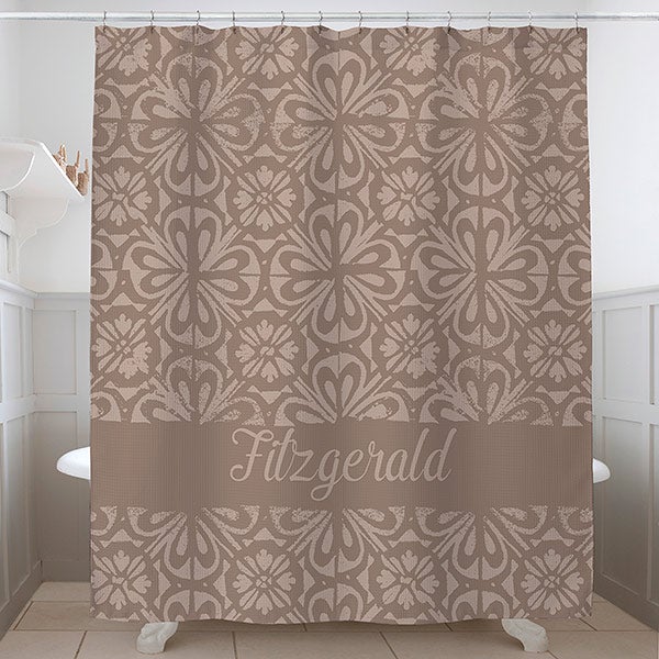 Stamped Pattern Personalized Shower Curtain - 31216