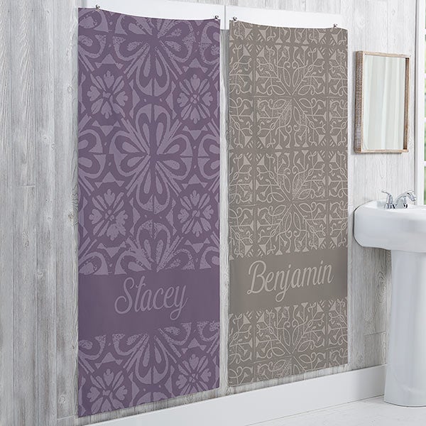 Stamped Pattern Personalized Bath Towels - 31217