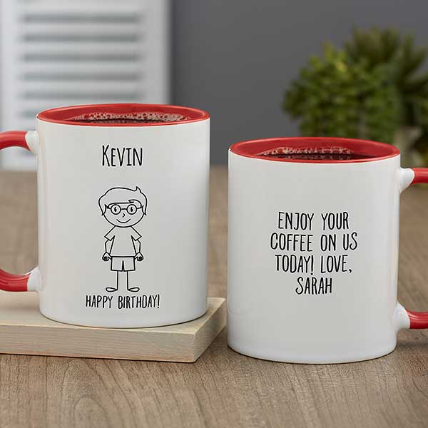 Stick Characters For Him Personalized Ceramic Coffee Mugs - 31227