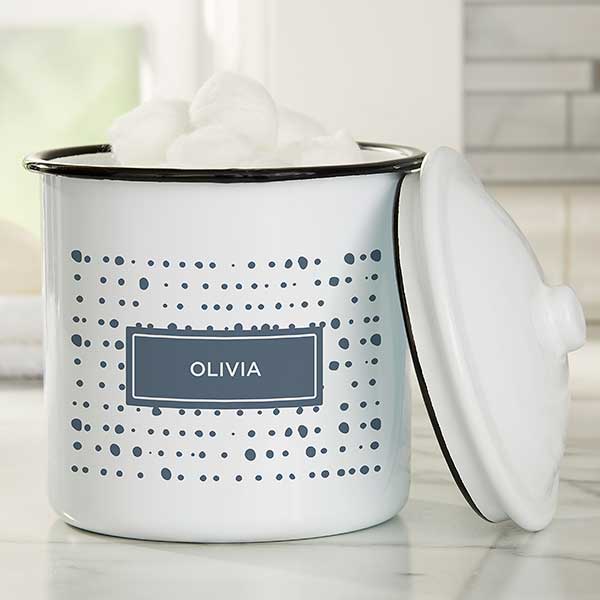 Modern Spots Personalized Enamel Jars - 31234