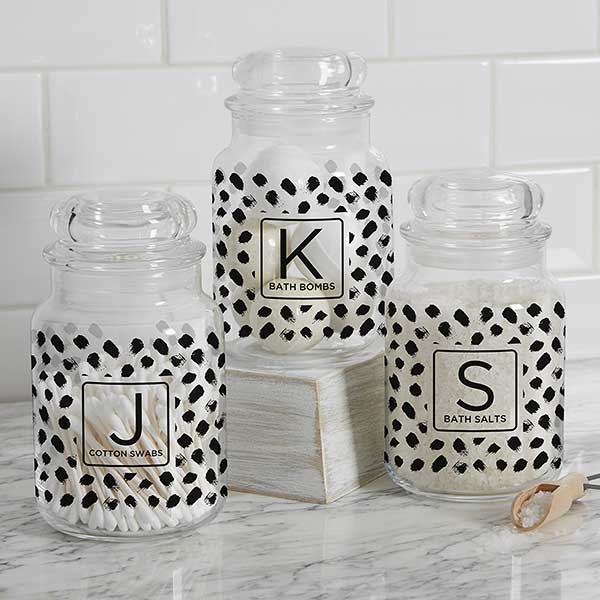 Modern Spots Personalized Glass Storage Jar - 31235