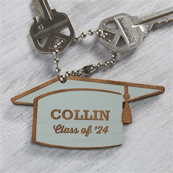 Graduation Cap Personalized Wooden Keychains - 31259