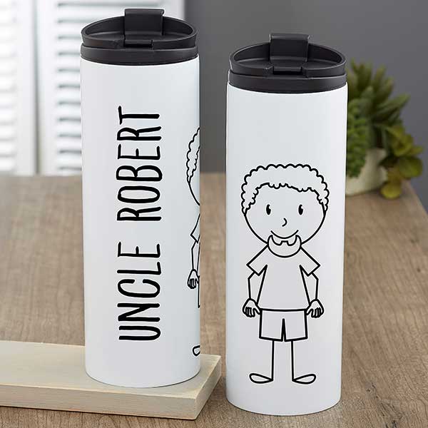 Stick Figure Character For Him Personalized Travel Tumbler - 31271