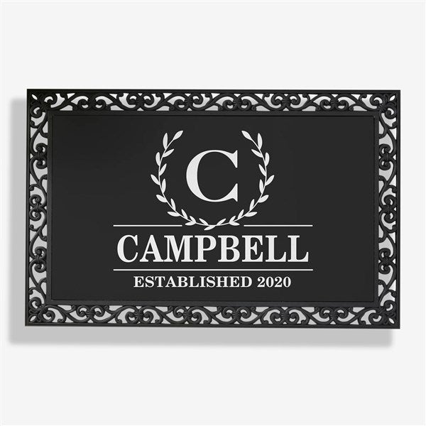 Laurel Wreath Personalized Monogram Doormats - 31282