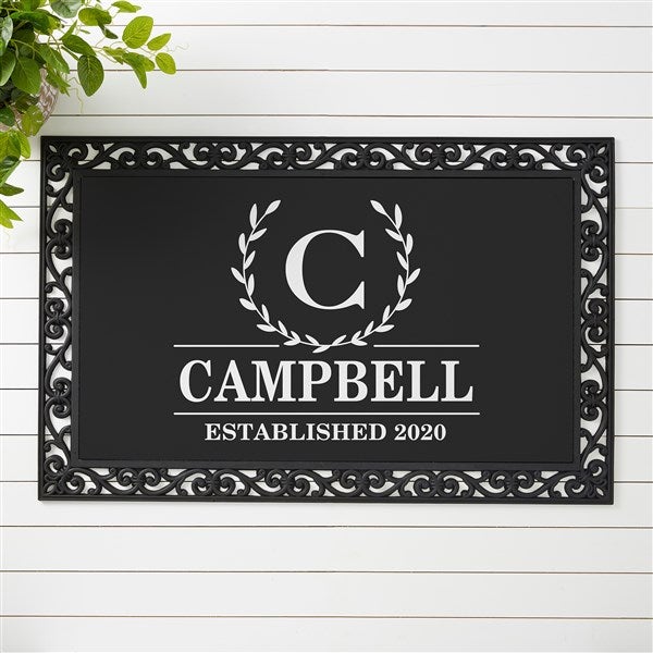 Laurel Wreath Personalized Monogram Doormats - 31282