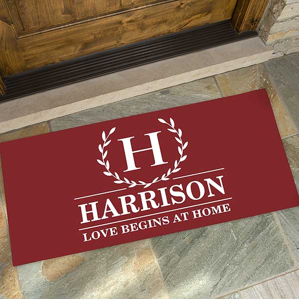 Laurel Wreath Personalized Monogram Doormats - 31282