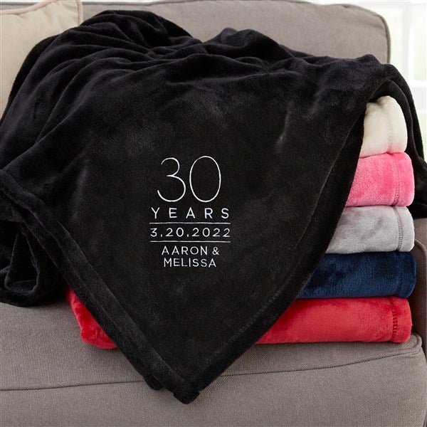 Modern Anniversary Personalized Fleece Blanket  - 31313