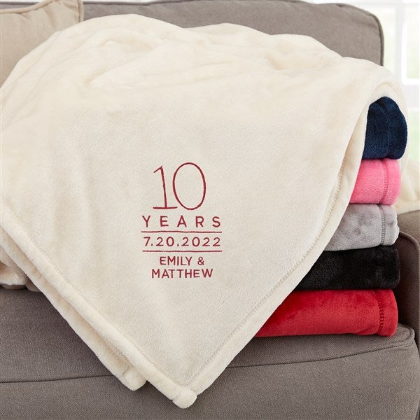 Modern Anniversary Personalized Fleece Blanket  - 31313