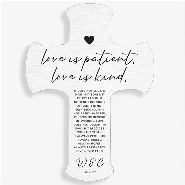 Love Is Patient Personalized Wedding Cross - 31318