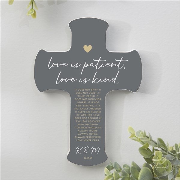 Love Is Patient Personalized Wedding Cross - 31318