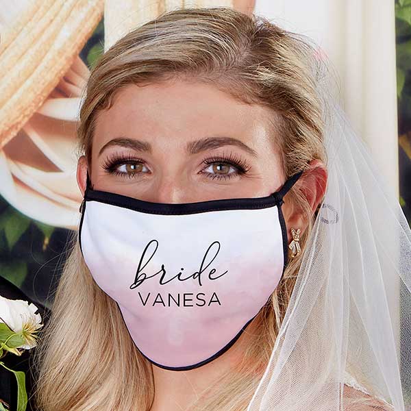 Watercolor Bride Personalized Wedding Adult Face Mask - 31328