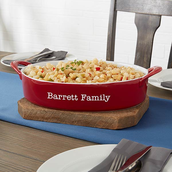 Personalized Classic Oval Baking Dish Red