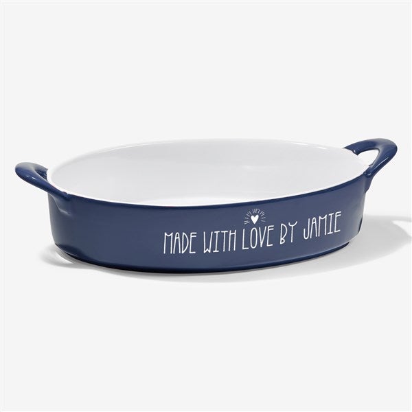 Made With Love Personalized Ceramic Oval Baking Dish - 31336