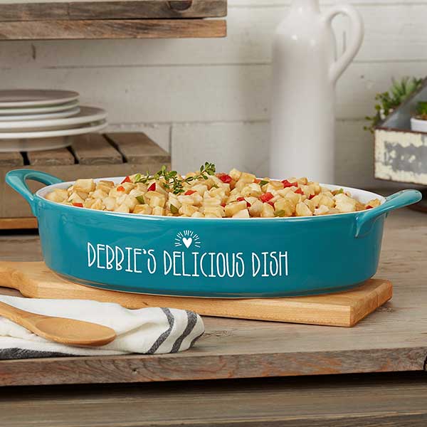 Made With Love Personalized Ceramic Oval Baking Dish - 31336