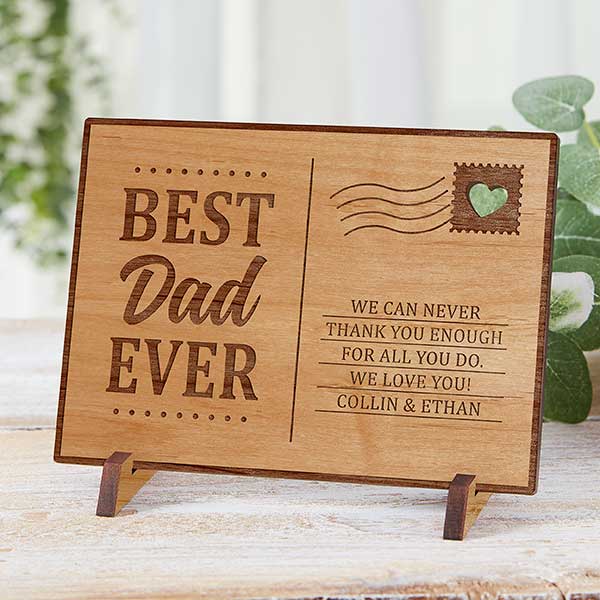 Best Dad Ever Personalized Wood Postcards - 31363