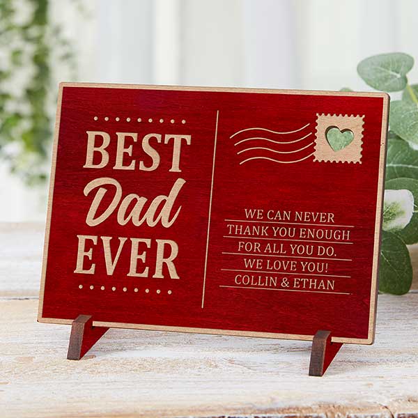 Best Dad Ever Personalized Wood Postcards - 31363