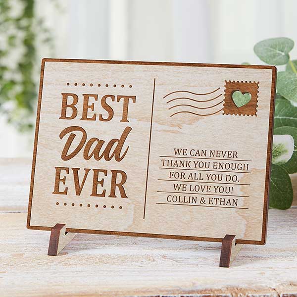 Best Dad Ever Personalized Wood Postcards - 31363