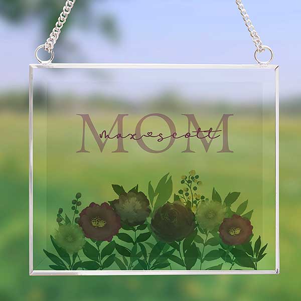 Floral Love For Mom Personalized Glass Suncatcher - 31366