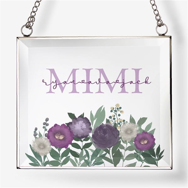 Floral Love For Grandma Personalized Glass Suncatcher - 31367