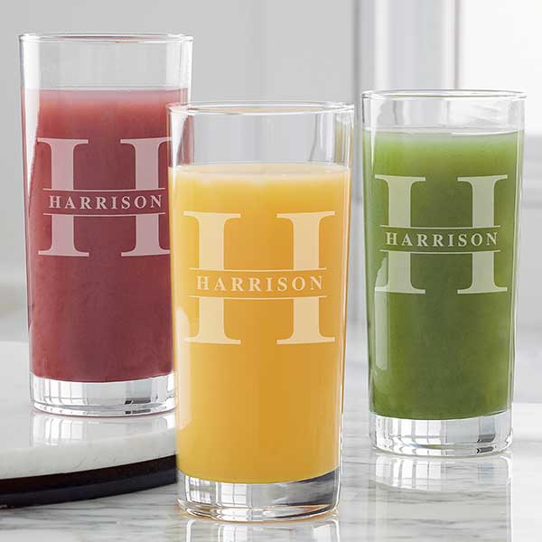 Lavish Last Name Etched Everyday Drinking Glasses - 31379